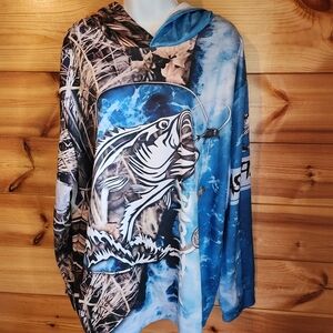 Fish Print hoodie Pull Over
